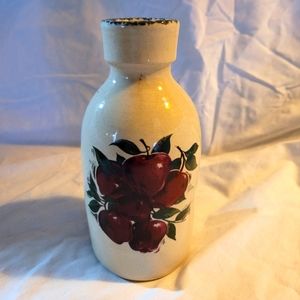Home And Garden Party Bud Vase Stoneware Country Apples 6"x3" Vintage USA 1999